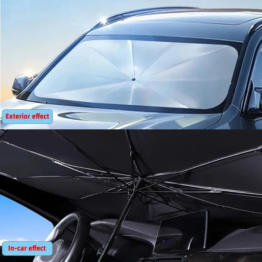 Auto-Sonnenschirm Frontscheibe – Faltbarer Car Sunshade Umbrella für Sommer & UV-Schutz