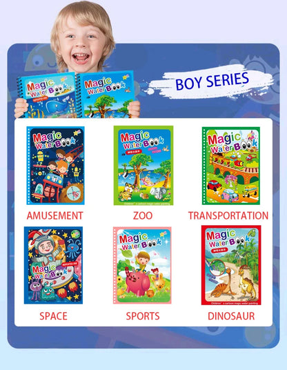 Magisches Wasser-Malbuch – Wiederverwendbares Montessori Malbuch für Kinder ohne Farbe