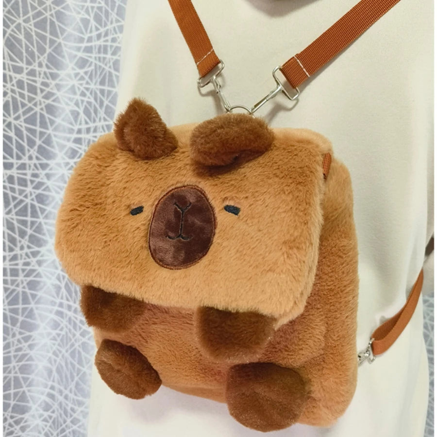 Capybara Plüsch-Rucksack 33 cm – Kawaii Mini-Rucksack & Kuscheltier für Kinder & Teenager