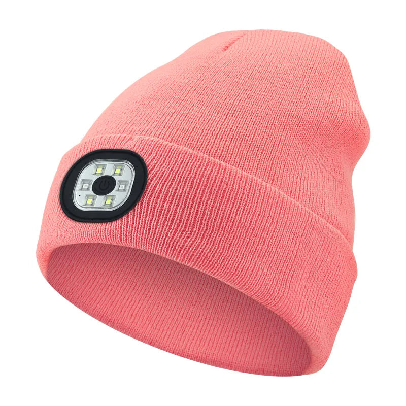 3-in-1 Bluetooth Beanie mit LED-Licht – Mütze mit Kopfhörer & Licht, USB-Ladung, Unisex für Outdoor & Sport