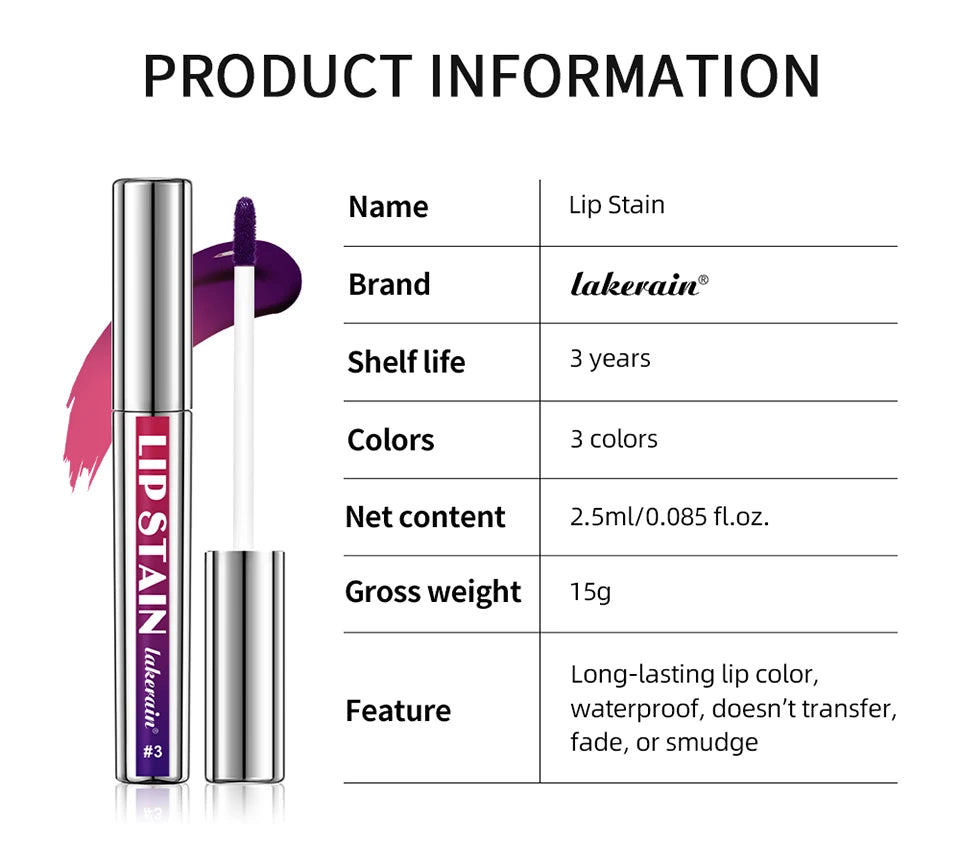 Korean Lip Tint Peel Off – Matte Lip Ink, langanhaltend & wasserfest, 3 Farben