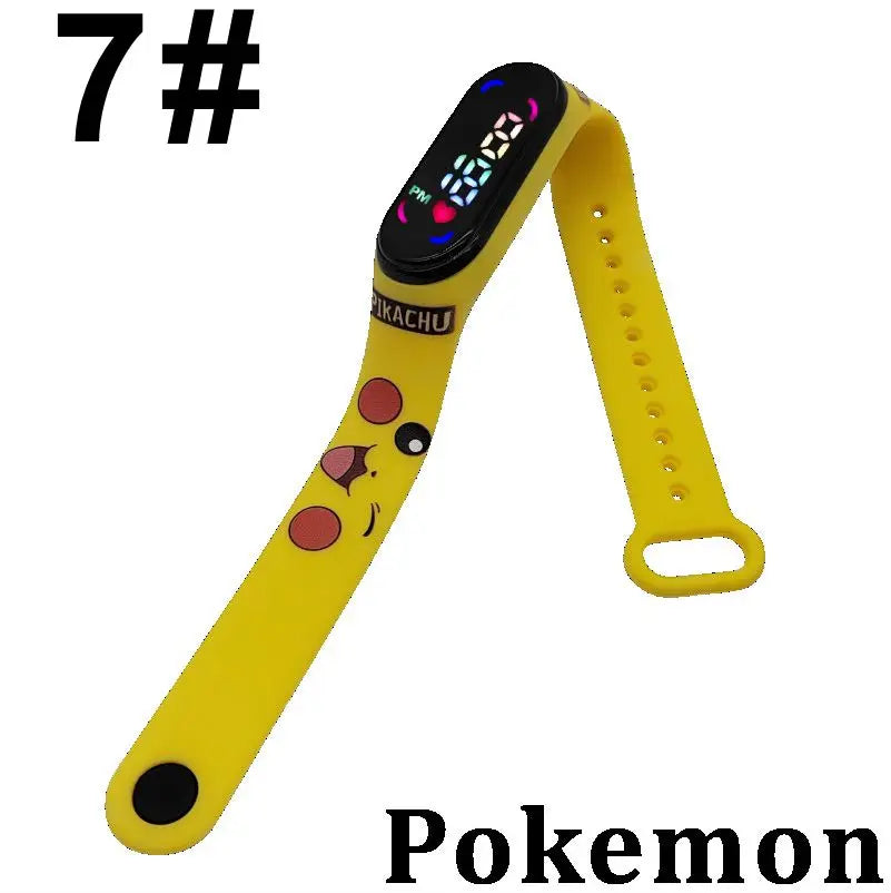 Pokémon LED-Digitaluhr – Kinderarmbanduhr mit Pikachu, Gengar & Evoli im Anime-Design