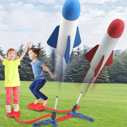 Kinder Fußrakete mit Luftdruck – Outdoor Spielzeug Raketenwerfer mit Fußpumpe für Kinder ab 3 Jahren