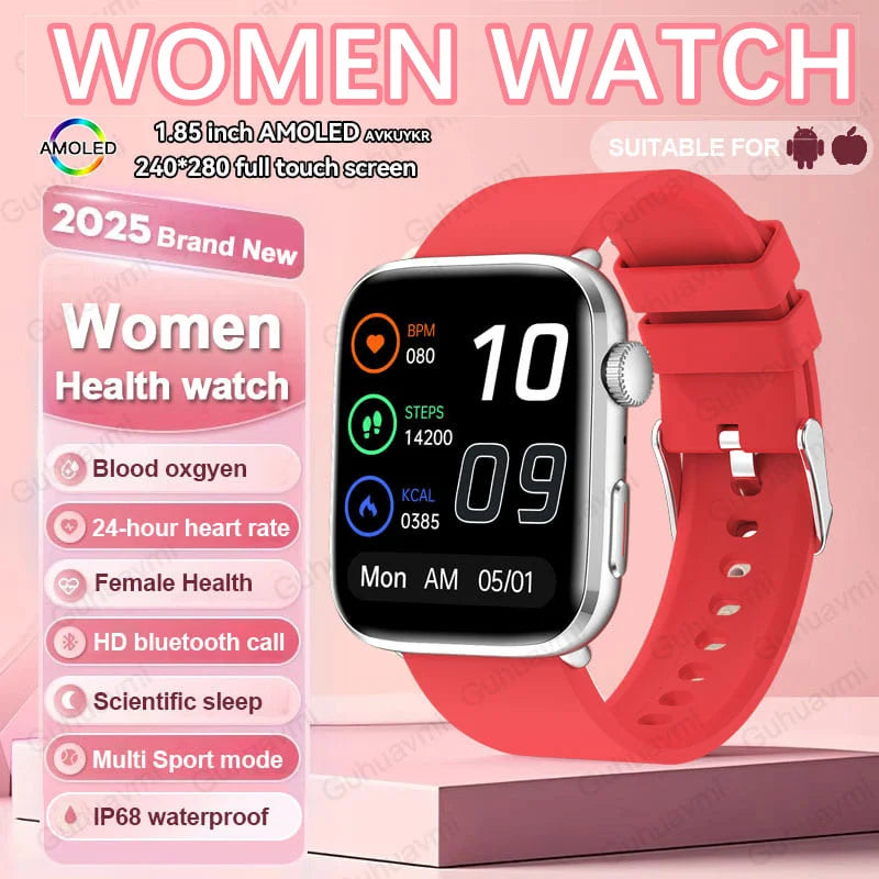Xiaomi Smartwatch für Damen 2025 – Gesundheitsuhr mit Blutdruck, HRV, Sauerstoff & AI-Diagnose – AMOLED Touch – IP68 wasserdicht – NFC & Bluetooth