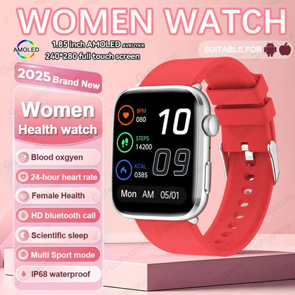 Xiaomi Smartwatch für Damen 2025 – Gesundheitsuhr mit Blutdruck, HRV, Sauerstoff & AI-Diagnose – AMOLED Touch – IP68 wasserdicht – NFC & Bluetooth