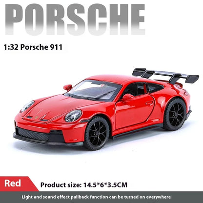 911 GT3 RS Modellauto 1:32 – Hochwertiges Diecast-Metallfahrzeug mit Sound & Licht, Spielzeug & Sammlerstück