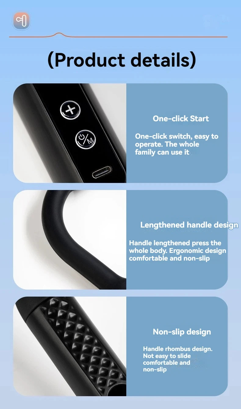 HOMEFISH Elektrischer Massagehammer GB‑868 – Handmassagegerät für Rücken & Körper, CE-zertifiziert