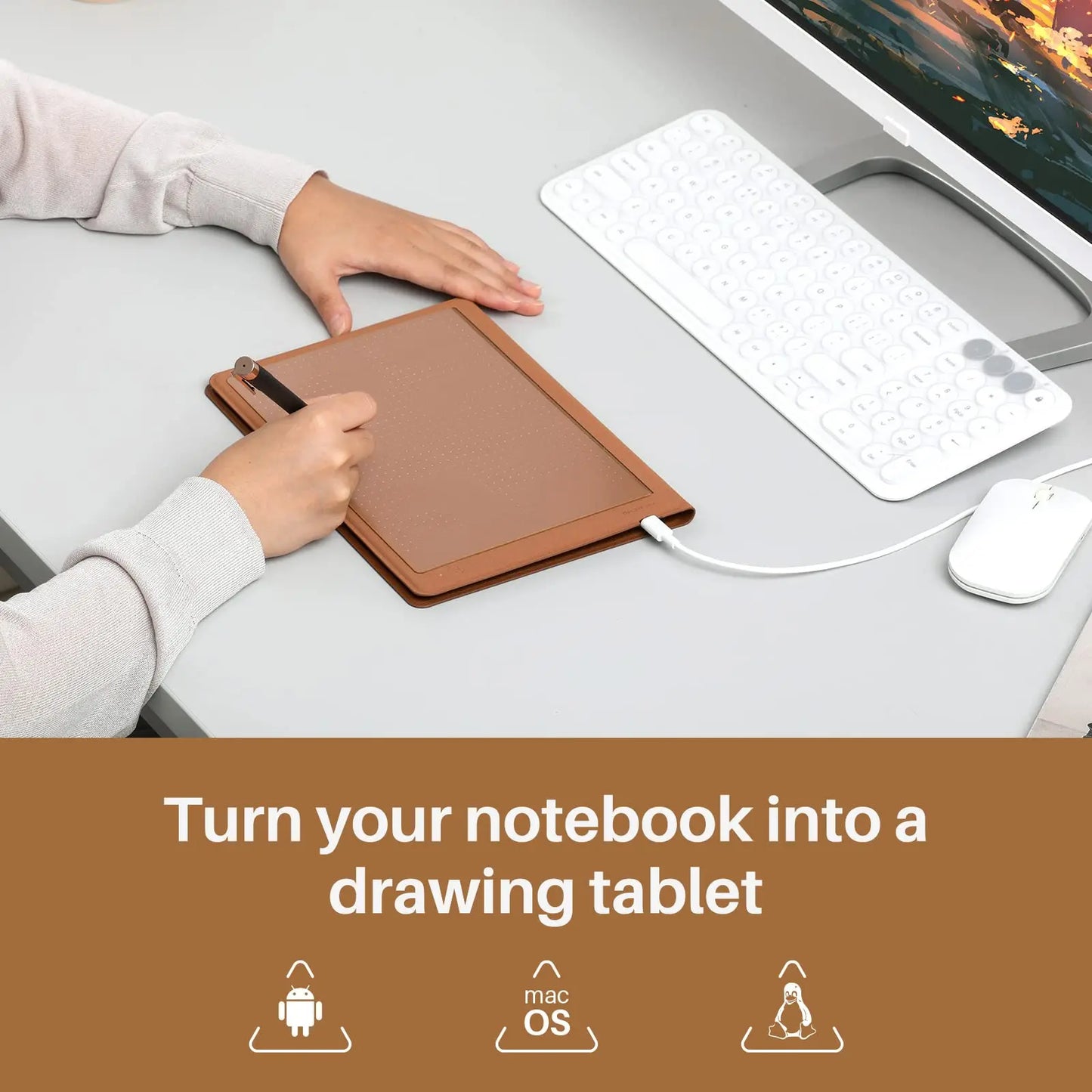 HUION Note 2-in-1 digitales Notebook-Zeichentablett mit batterielosem Stift, kabelloses Bluetooth-Papiertablett, elektronischer Schreibblock