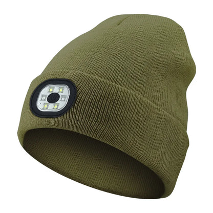 3-in-1 Bluetooth Beanie mit LED-Licht – Mütze mit Kopfhörer & Licht, USB-Ladung, Unisex für Outdoor & Sport