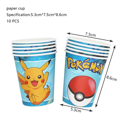 Pokemon Geburtstag Party Dekoration Neue Blitz Pikachu Ballon Für Kinder Event Liefert Einweg Geschirr Banner Hintergrund