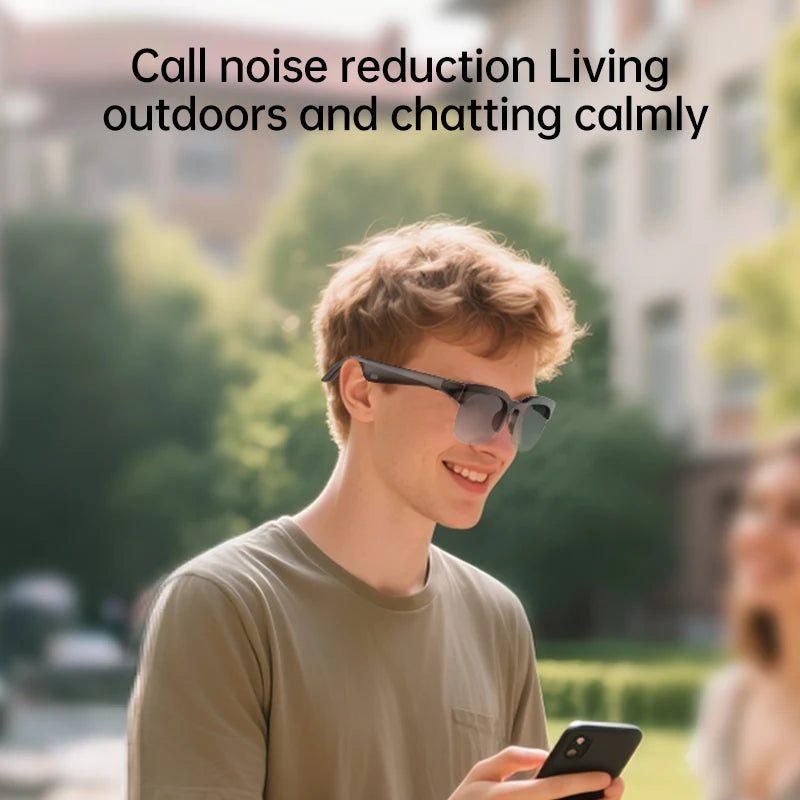 Smart Audio-Brille XG89 mit Übersetzungsfunktion – Bluetooth 6.0 Sonnenbrille mit Kopfhörer & Noise Cancelling – 144 Sprachen – für Reisen & Business