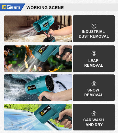 Gisam 200 m/s Brushless Turbo Jet Fan 1500 W – Makita 18 V Akku-Gebläse