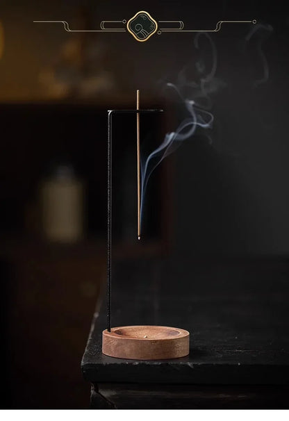 Kreativer Räucherstäbchenhalter aus Holz – Rundes Design, Kopfstehend – Deko & Yoga-Zubehör