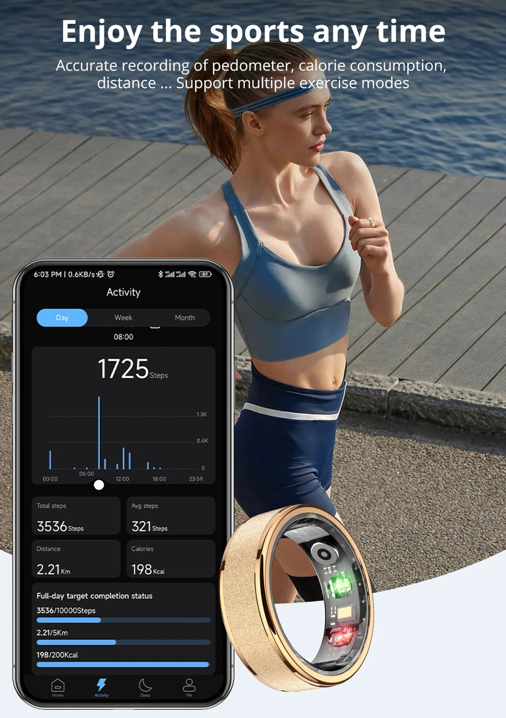 COLMI R10 Smart Ring mit Ladeetui – Gesundheits- & Schlaftracker, 5ATM wasserdicht, für Damen & Herren