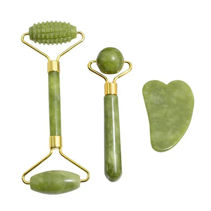 AYHle Jade Roller & Gua Sha – Natürliches Stein-Massage-Set für Gesicht, Hals & Augenpflege