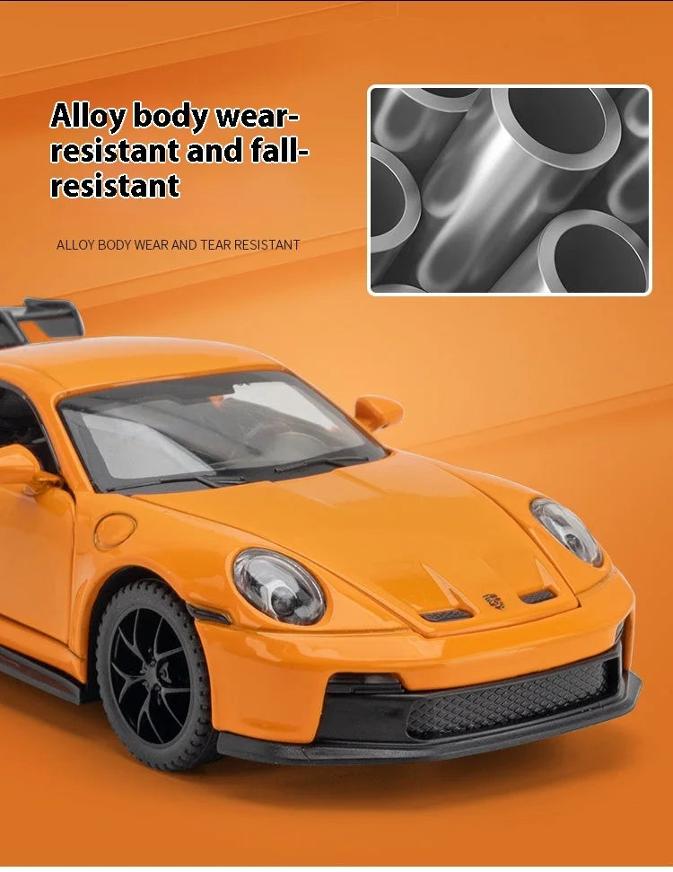 911 GT3 RS Modellauto 1:32 – Hochwertiges Diecast-Metallfahrzeug mit Sound & Licht, Spielzeug & Sammlerstück