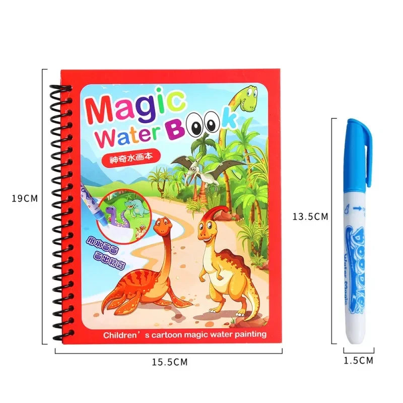 Magisches Wasser-Malbuch mit Stift – Lernspielzeug für Kinder ab 2 Jahren