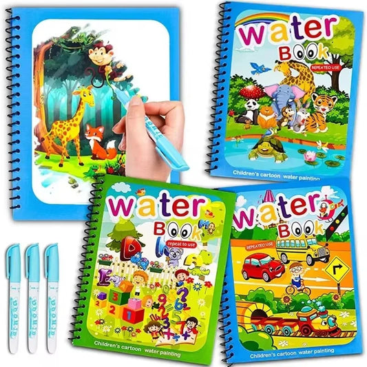 Magisches Wasser-Malbuch mit Stift – Lernspielzeug für Kinder ab 2 Jahren