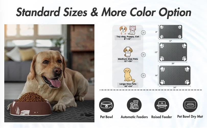 Wasserdichte Napfunterlage für Hunde & Katzen – Futterunterlage mit Gummirücken – Rutschfest & schnelltrocknend