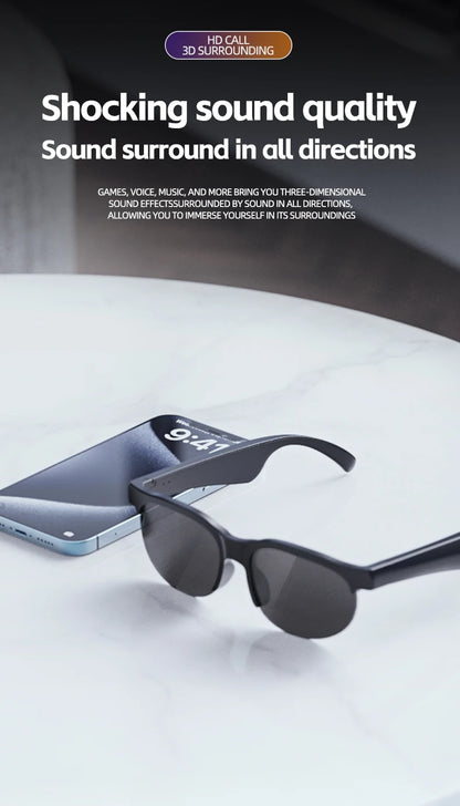 AI Übersetzungs-Sonnenbrille mit Bluetooth 5.3 – 144 Sprachen in Echtzeit – Musikbrille mit Lautsprecher & Mikrofon – Sportbrille für Reisen & Outdoor