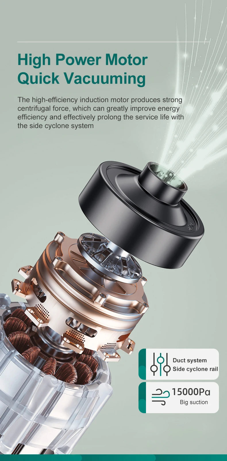 Kabelloser Handstaubsauger 15000Pa – Nass & Trocken – HEPA-Filter, 120 W – Für Auto, Boden & Haushalt