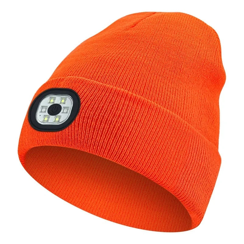 3-in-1 Bluetooth Beanie mit LED-Licht – Mütze mit Kopfhörer & Licht, USB-Ladung, Unisex für Outdoor & Sport