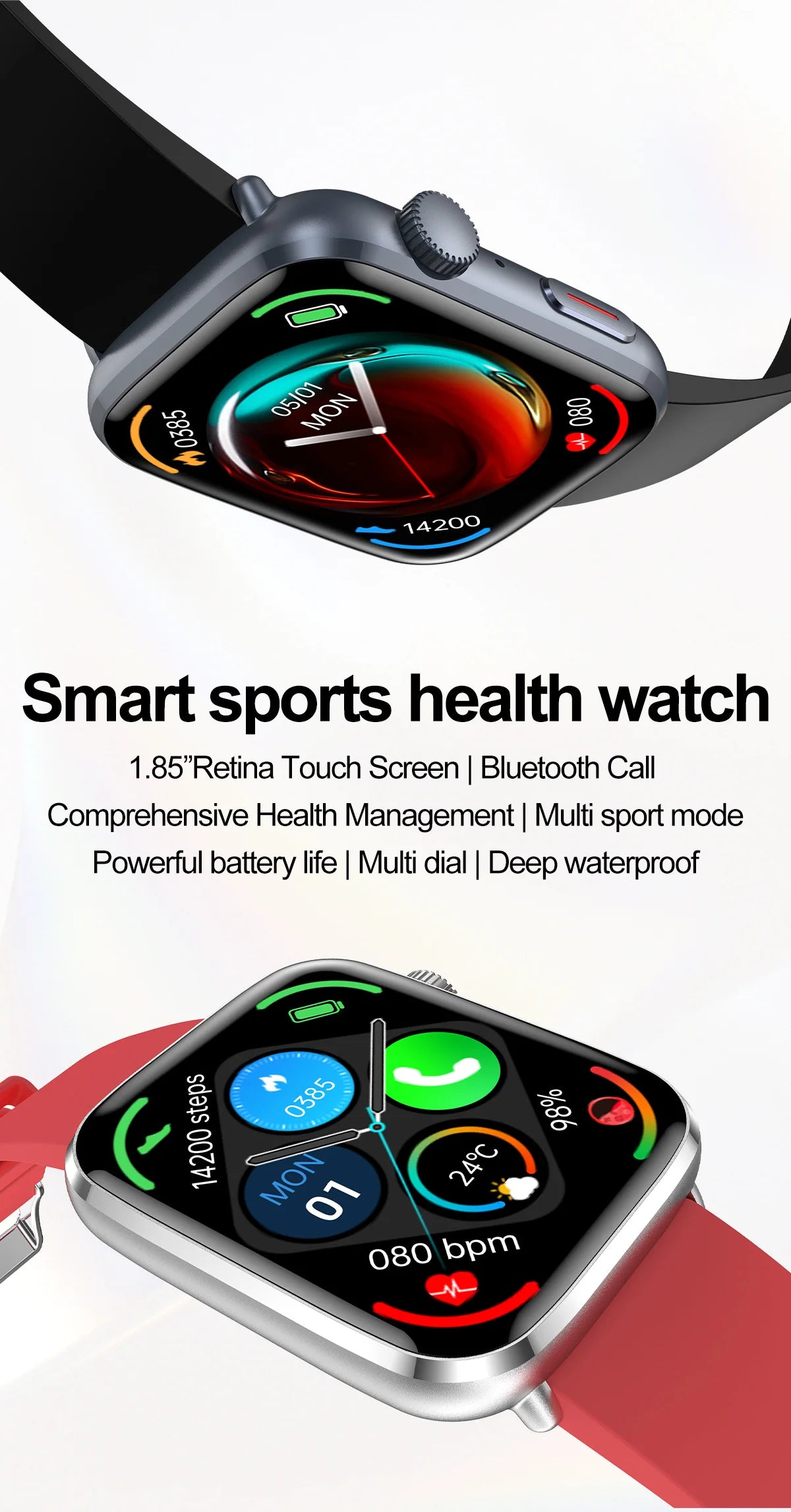 Xiaomi Smartwatch für Damen 2025 – Gesundheitsuhr mit Blutdruck, HRV, Sauerstoff & AI-Diagnose – AMOLED Touch – IP68 wasserdicht – NFC & Bluetooth