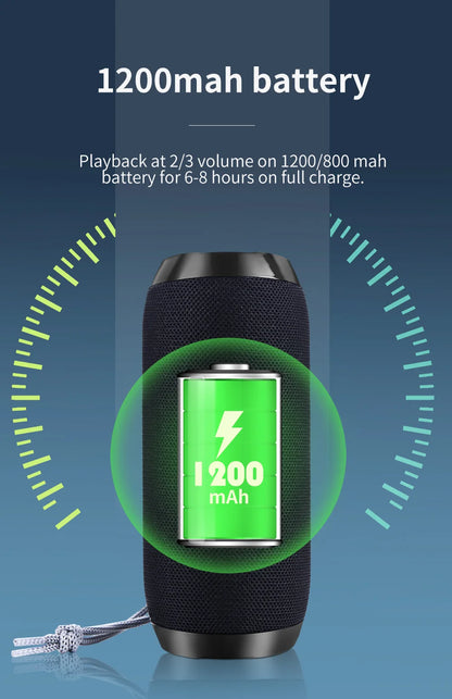 T&G TG117 Bluetooth Lautsprecher – Tragbar, Wasserdicht IPX5, mit TWS, FM & SD-Slot für Outdoor & Strand