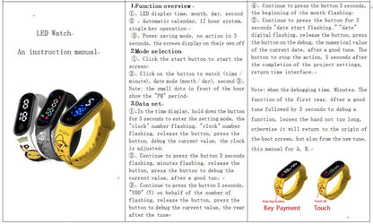 Pokémon LED-Digitaluhr – Kinderarmbanduhr mit Pikachu, Gengar & Evoli im Anime-Design