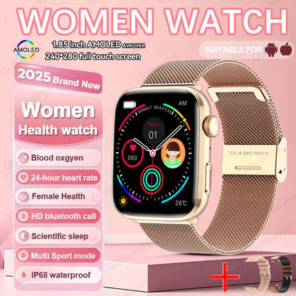 Xiaomi Smartwatch für Damen 2025 – Gesundheitsuhr mit Blutdruck, HRV, Sauerstoff & AI-Diagnose – AMOLED Touch – IP68 wasserdicht – NFC & Bluetooth