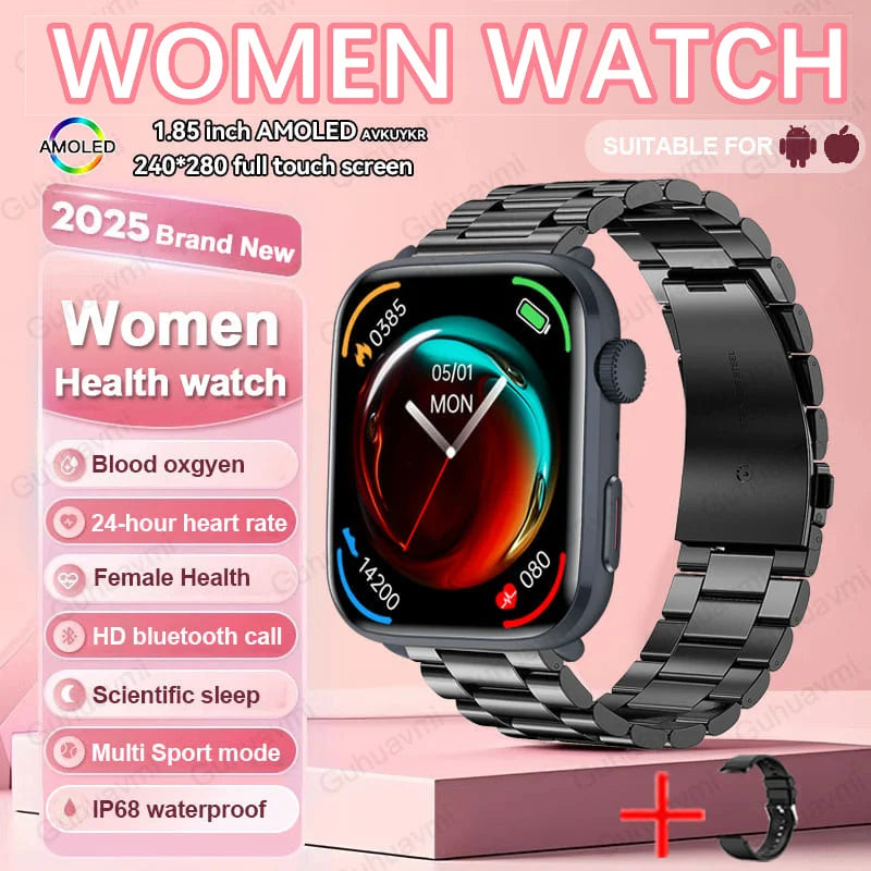 Xiaomi Smartwatch für Damen 2025 – Gesundheitsuhr mit Blutdruck, HRV, Sauerstoff & AI-Diagnose – AMOLED Touch – IP68 wasserdicht – NFC & Bluetooth