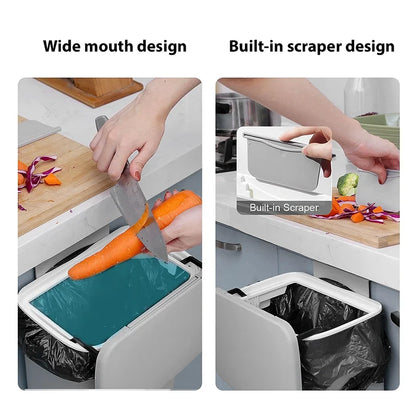 7/9L Hängender Mülleimer Küchenpapierkorb Mülltonne Wandmontierter Badezimmer-Mülleimer mit Deckel Recycling-Müllkorb