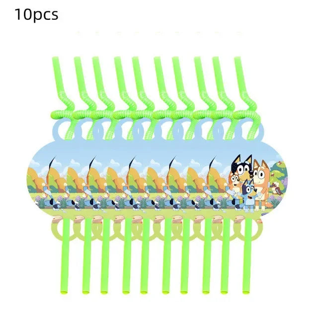 Bluey Ballons Blueies Cartoon Hund Ballon Bingoed Alles Gute zum Geburtstag Banner Geschirr Hintergrund Party Dekorationen Kind Kuchen Topper