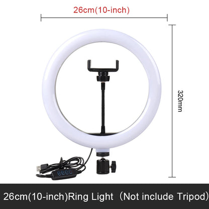 10" Selfie Ringlicht mit Stativ – LED-Ringleuchte für Video & Livestream
