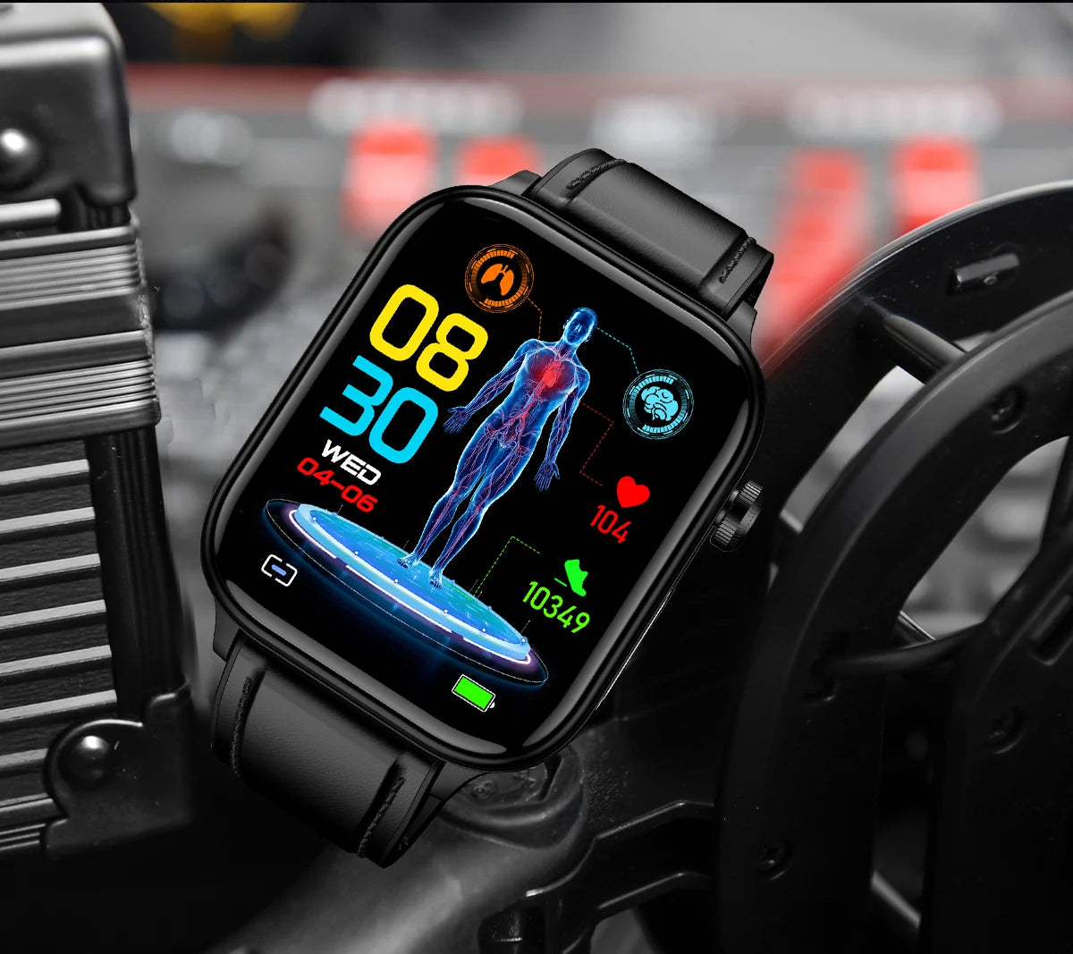 GUHUAVMI GH570 Smartwatch – Gesundheitsuhr mit Blutwert-Analyse & BT Call