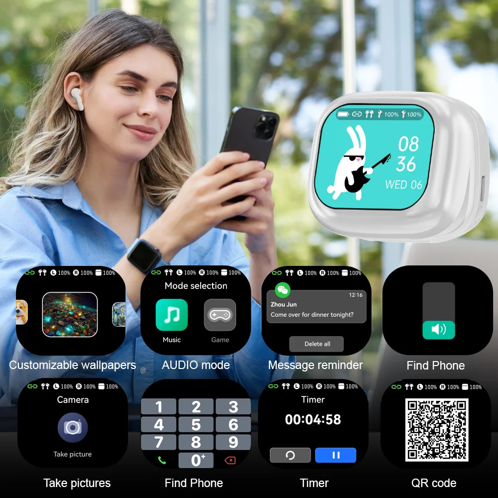 Übersetzungs-Kopfhörer mit Touch-Steuerung – Bluetooth 5.4 Headset mit Echtzeit-Übersetzung in 144 Sprachen – Noise Cancelling & Ladecase