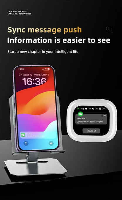Übersetzungs-Kopfhörer mit Touch-Steuerung – Bluetooth 5.4 Headset mit Echtzeit-Übersetzung in 144 Sprachen – Noise Cancelling & Ladecase
