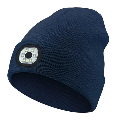 3-in-1 Bluetooth Beanie mit LED-Licht – Mütze mit Kopfhörer & Licht, USB-Ladung, Unisex für Outdoor & Sport