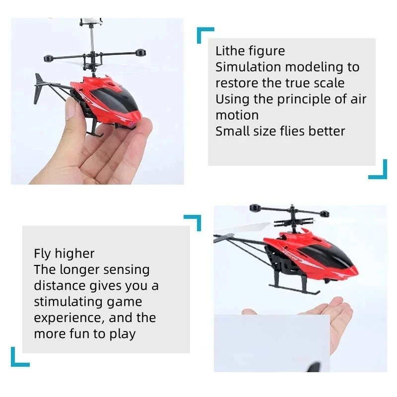 Wiederaufladbarer Mini RC Helikopter – Fernsteuerbarer Spielzeug-Drohne für Kinder mit USB-Ladung