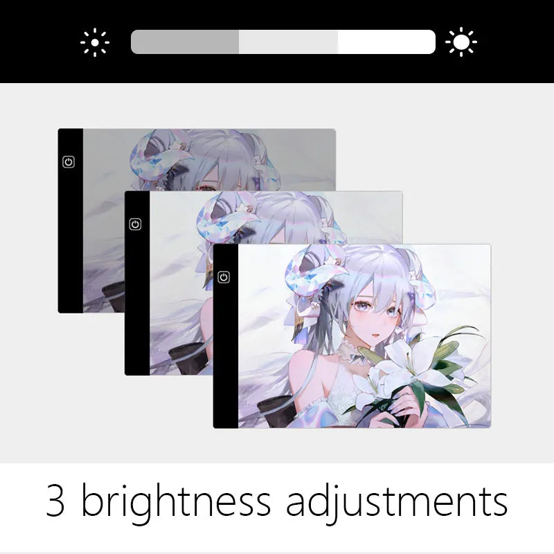 A4 LED Zeichenbrett für Kinder – Transparentes Leuchtpad mit 3 Helligkeitsstufen, nicht dimmbar