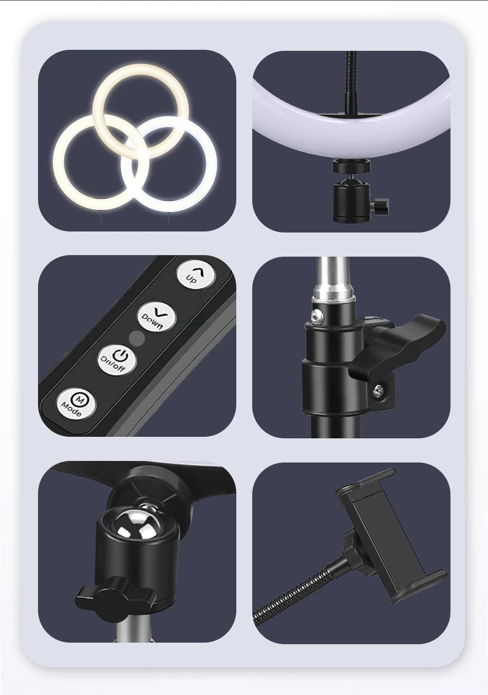 10" Selfie Ringlicht mit Stativ – LED-Ringleuchte für Video & Livestream