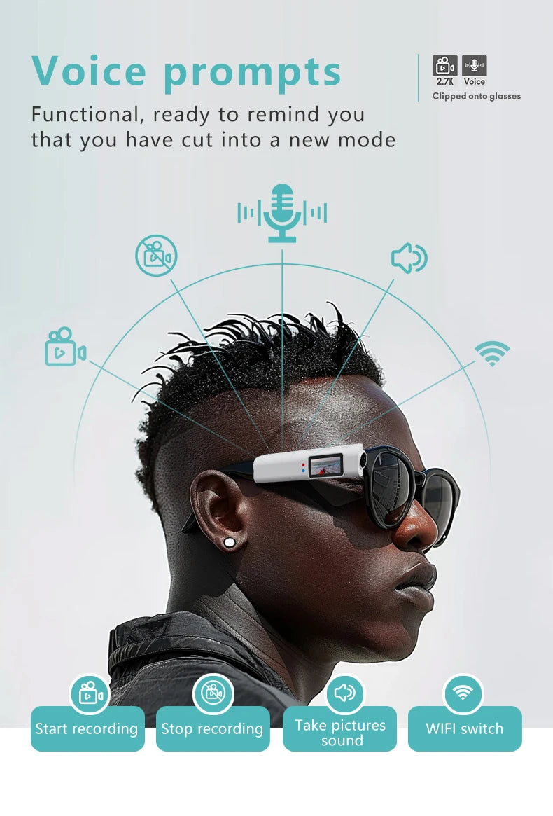 Xiaomi 4K FPV Smart Glasses mit HD-Kamera – Videoaufnahme, WiFi App-Steuerung & Sprachaufzeichnung für Outdoor & Sport