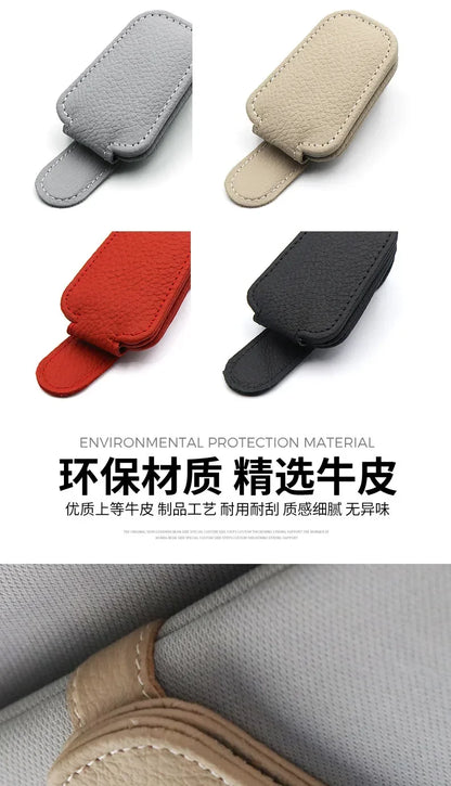 Magnetischer Sonnenbrillenhalter fürs Auto – Lederclip für Sonnenblende & Tickets – 1 Stück