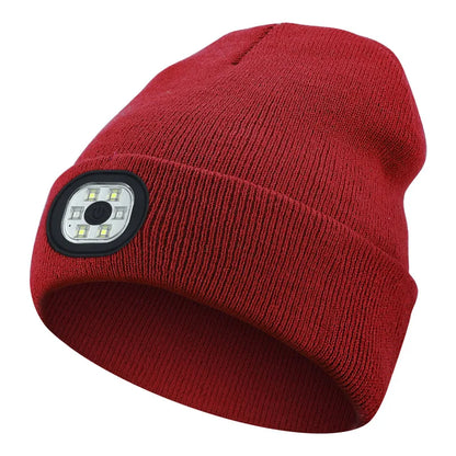 3-in-1 Bluetooth Beanie mit LED-Licht – Mütze mit Kopfhörer & Licht, USB-Ladung, Unisex für Outdoor & Sport