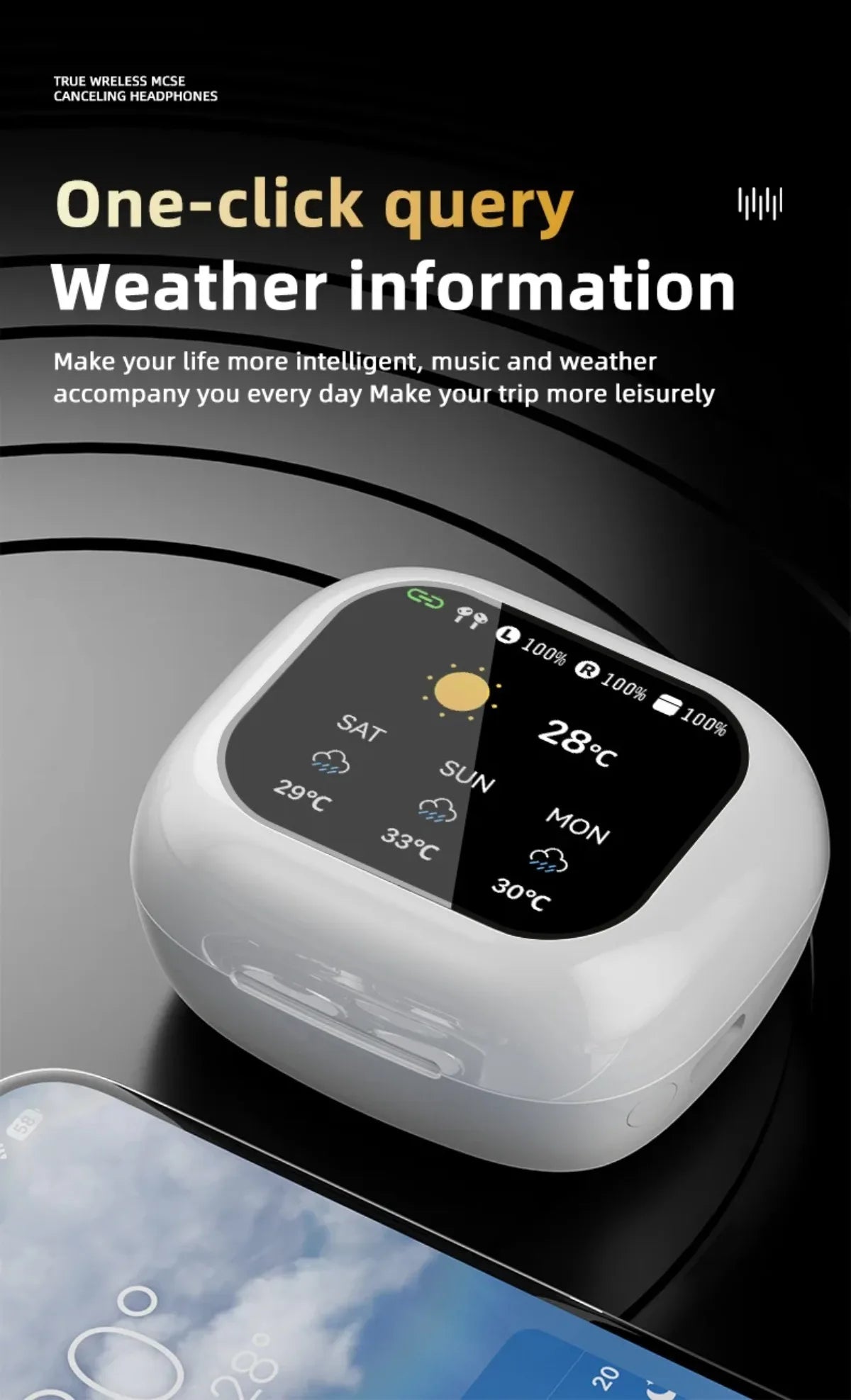 Übersetzungs-Kopfhörer mit Touch-Steuerung – Bluetooth 5.4 Headset mit Echtzeit-Übersetzung in 144 Sprachen – Noise Cancelling & Ladecase