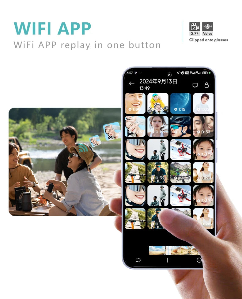 Xiaomi 4K FPV Smart Glasses mit HD-Kamera – Videoaufnahme, WiFi App-Steuerung & Sprachaufzeichnung für Outdoor & Sport