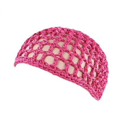 Haarnetz Damen gehäkelt – Elastisches Mesh Turban Cap – Schlafhaube & Haarpflege-Hilfe – atmungsaktiv & bequem – Unisex