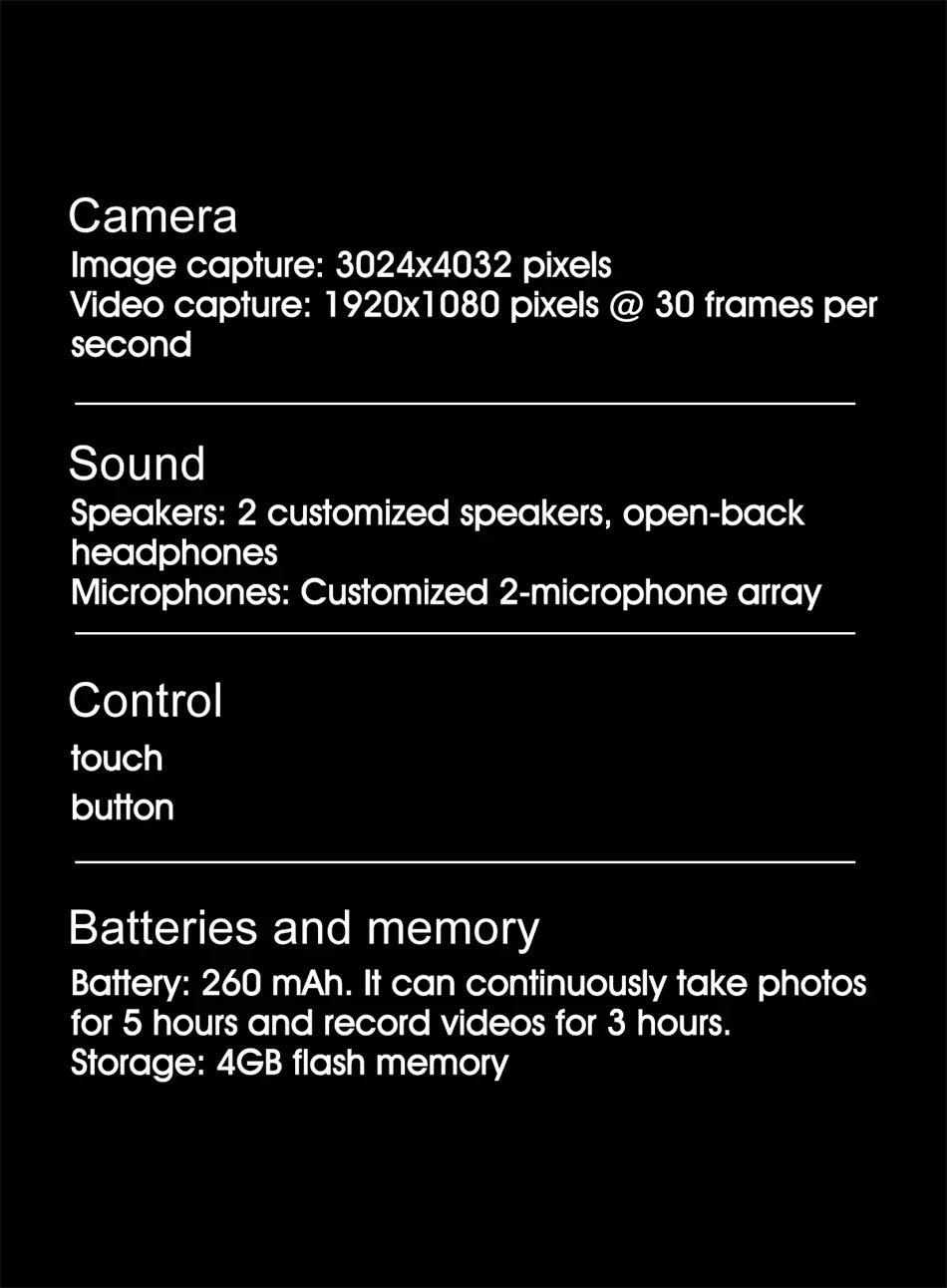 Xiaomi Smart Glasses mit 4K Kamera & AI Sprachsteuerung – Bluetooth, 260 mAh Akku, Anrufe & Musiksteuerung