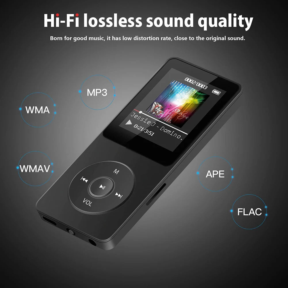 VAKIND MP3-Player – 1,8" HiFi Musikplayer mit Bluetooth 5.4 & Lautsprecher