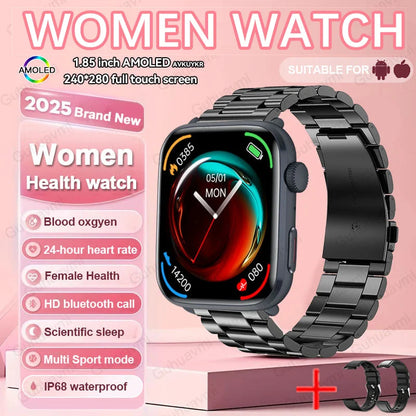 Xiaomi Smartwatch für Damen 2025 – Gesundheitsuhr mit Blutdruck, HRV, Sauerstoff & AI-Diagnose – AMOLED Touch – IP68 wasserdicht – NFC & Bluetooth